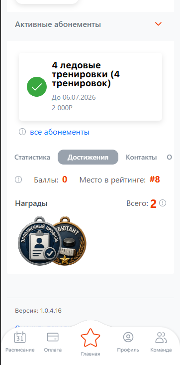 Достижения